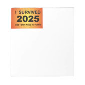 Ik overleefde 2025  notitieblok (Voorkant)