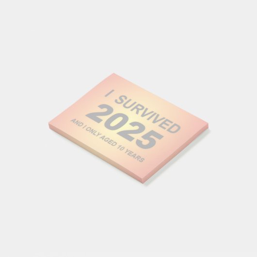 Ik overleefde 2025 post-it® notes (Schuin)