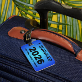 Ik overleefde 2026 bagagelabel