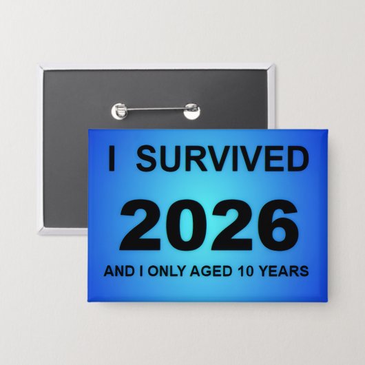 Ik overleefde 2026 button (Voorkant / Achterkant)