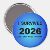 Ik overleefde 2026 magneet (Voorkant / Achterkant)