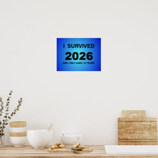 Ik overleefde 2026 poster (Keuken)