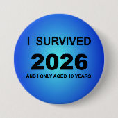 Ik overleefde 2026 ronde button 7,6 cm (Voorkant)
