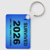Ik overleefde 2026 sleutelhanger (Achterkant)