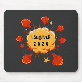  ik overleefde 20xx explosie oranje rood muismat