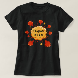  ik overleefde 20xx explosie oranje rood t-shirt