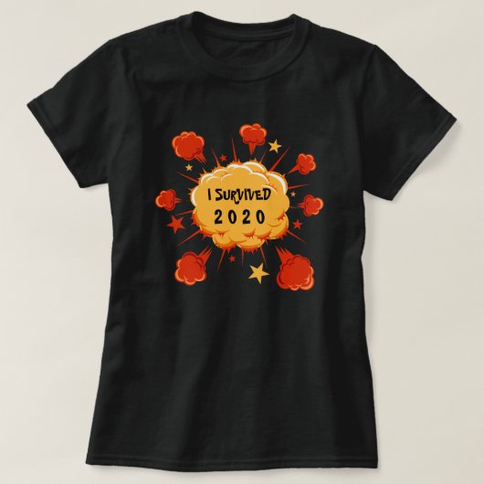  ik overleefde 20xx explosie oranje rood t-shirt (Design voorkant)