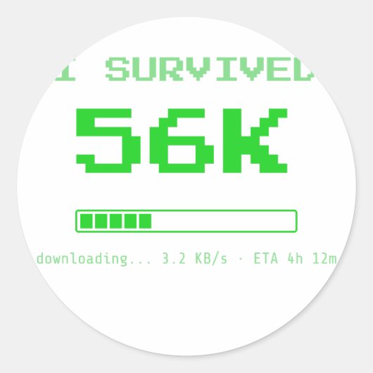 Ik overleefde 56K Sticker (Voorkant)