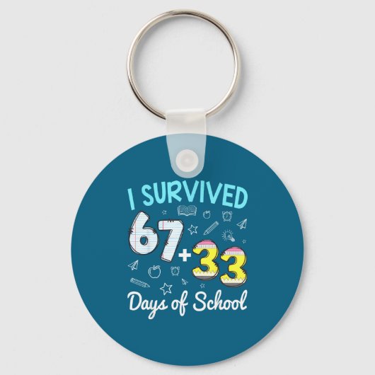 Ik overleefde 67 33 dagen school sleutelhanger (Voorkant)