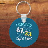Ik overleefde 67 33 dagen school sleutelhanger (Voorkant)