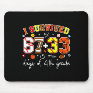 Ik overleefde 67+33 dagen van 4e klas honkbal voet muismat