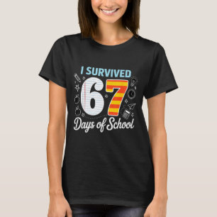 Ik overleefde 67 dagen school Cl papier meme T-shirt