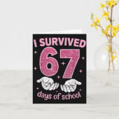 Ik overleefde 67 dagen school Gen Alpha-slang 6 7  Kaart (Gele Bloem)