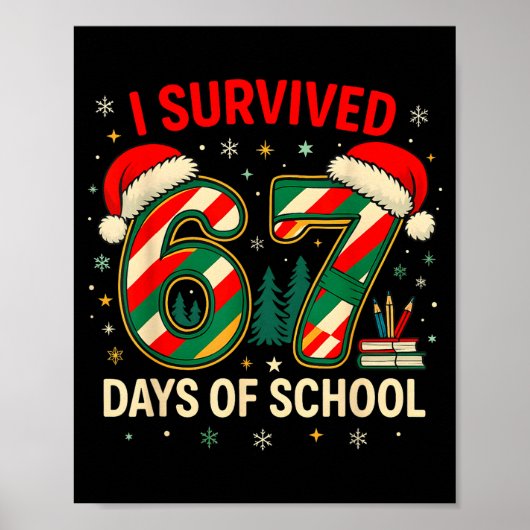 Ik overleefde 67 dagen school Kerstmis leraar Poster (Voorkant)