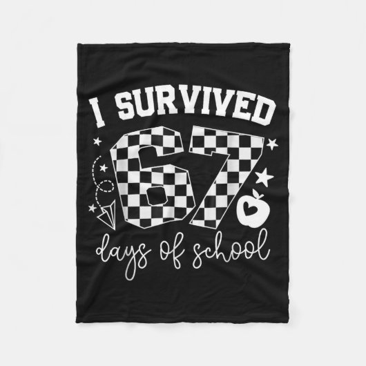 Ik overleefde 67 dagen van school leraren studente fleece deken (Voorkant)