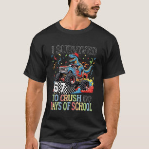 Ik overleefde 67 om 100 dagen schoolmonster te ver t-shirt