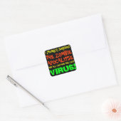 Ik overleefde bijna de Zombie Apocalyps Vierkante Sticker (Envelop)