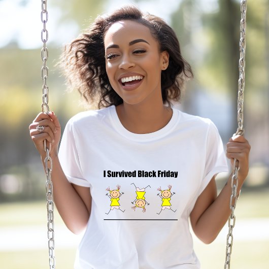 Ik overleefde Black Friday Cartwheel meisje kleur T-shirt