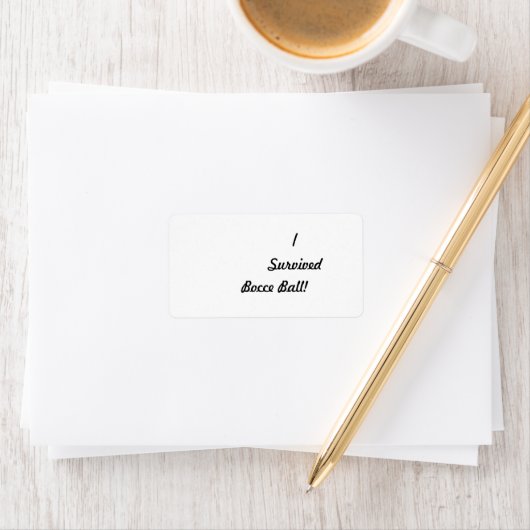 Ik overleefde bocce ball! etiket (Insitu)