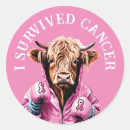 Ik overleefde borstkanker ronde sticker