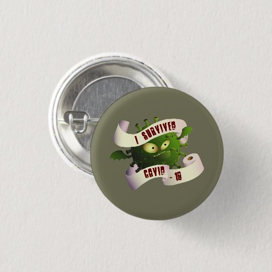 Ik overleefde COVID-19 Ronde Button 3,2 Cm (Voorkant /achterkant)