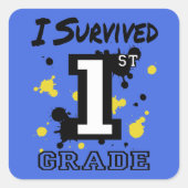 Ik overleefde de 1e graad vierkante sticker (Voorkant)