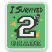 Ik overleefde de 2e klas sticker (Voorkant)