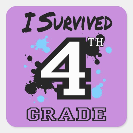 Ik overleefde de 4e klas vierkante sticker (Voorkant)