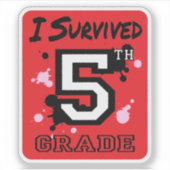 Ik overleefde de 5e klas sticker (Voorkant)