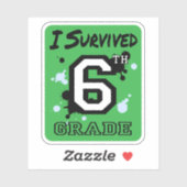 Ik overleefde de 6e klas sticker (Vel)