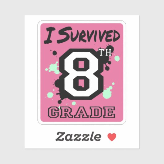 Ik overleefde de 8e klas sticker (Vel)