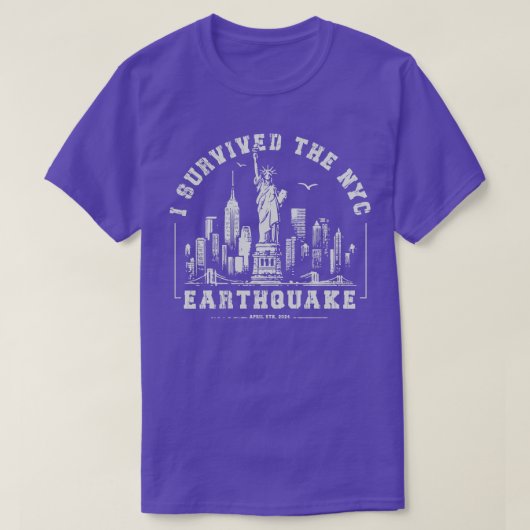 Ik overleefde de aardbeving in NYC 1 T-shirt (Design voorkant)
