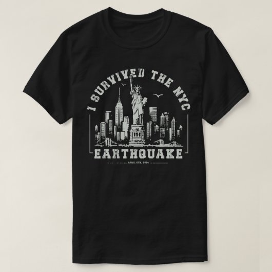 Ik overleefde de aardbeving in NYC T-shirt (Design voorkant)