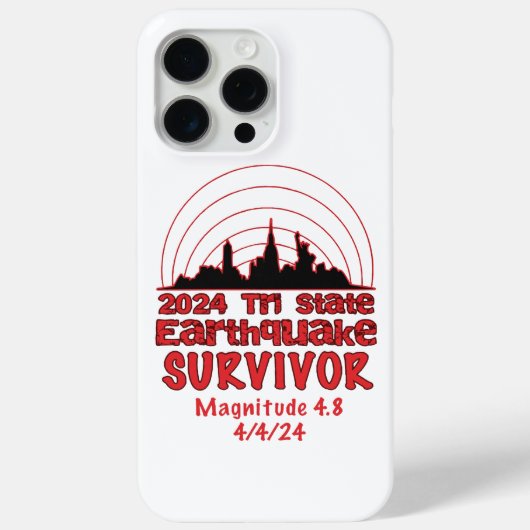 Ik overleefde de aardbeving in NYC Tri State 2024 Case-Mate iPhone Case (Achterkant)