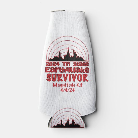 Ik overleefde de aardbeving in NYC Tri State 2024 Flesjeskoeler (Voorkant)