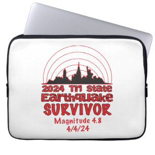 Ik overleefde de aardbeving in NYC Tri State 2024 Laptop Sleeve
