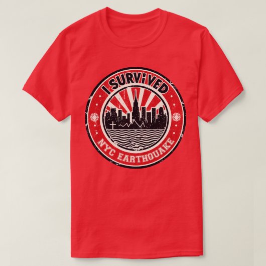 Ik overleefde de aardbeving van NYC 2024 2 T-shirt (Design voorkant)