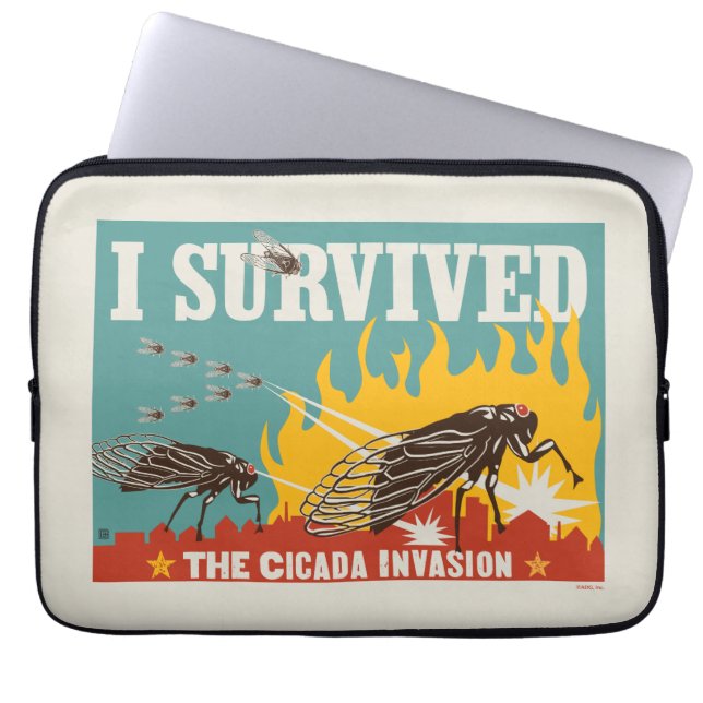 Ik overleefde de Cicada invasie Laptop Sleeve (Voorkant)