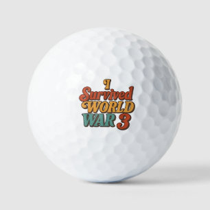 Ik overleefde de derde wereldoorlog Funny Retro Golfballen