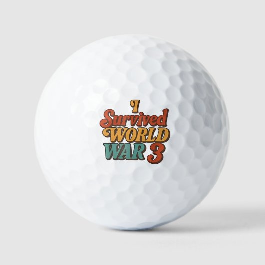 Ik overleefde de derde wereldoorlog Funny Retro Golfballen (Voorkant)