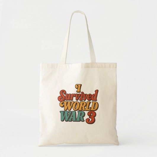 Ik overleefde de derde wereldoorlog Funny Retro Tote Bag (Voorkant)