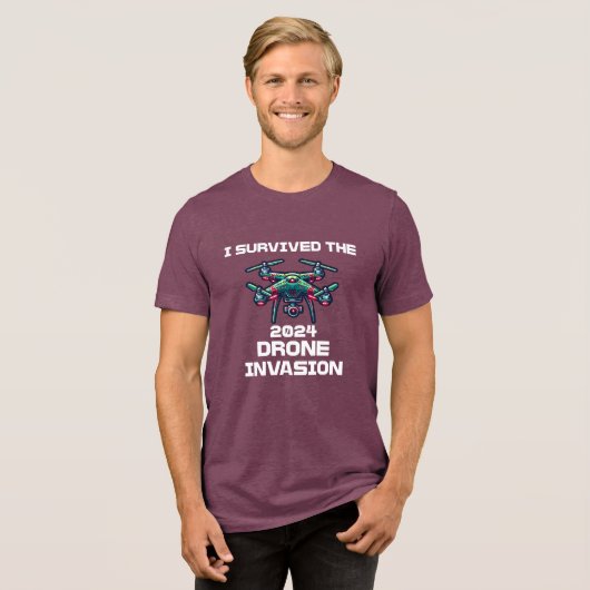 Ik overleefde de drone-aanval van 2024 Tri-Blend shirt (Voorkant volledig)