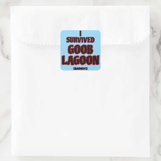 Ik overleefde de Goob Lagoon Vierkante Sticker (Tas)