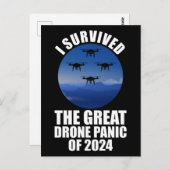Ik overleefde de grote drone-paniek van 2024 briefkaart (Voorkant / Achterkant)