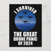Ik overleefde de grote drone-paniek van 2024 briefkaart (Voorkant)