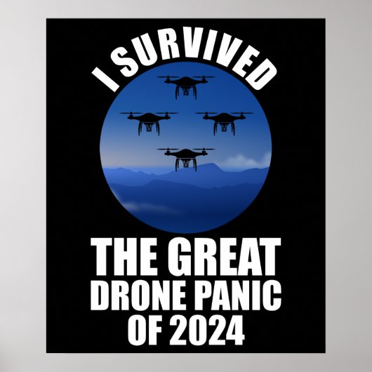 Ik overleefde de grote drone-paniek van 2024 poster (Voorkant)