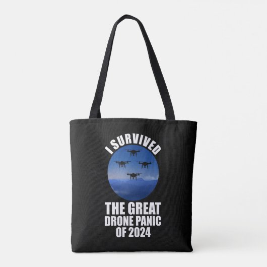 Ik overleefde de grote drone-paniek van 2024 tote bag (Achterkant)