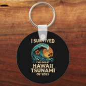Ik overleefde de grote Hawaii-tsunami van 2025 gra Sleutelhanger (Voorkant)