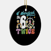 Ik overleefde de jaren 60 twee keer ouderwetse erw keramisch ornament (Rechts)