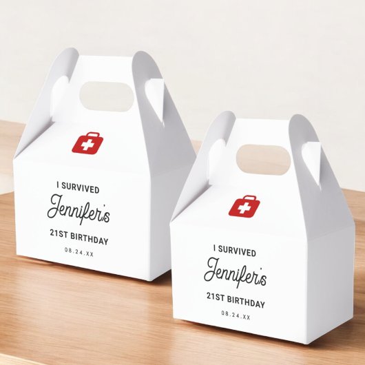 Ik overleefde de kater van de 21e verjaardag bedankdoosjes